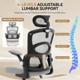 thumbnail image 3 of Office Chair Ergonomic Desk Chair - Home Mesh Office Desk Chair with Wheels, High-Back Computer Gaming Chair with Adjustable Headrest, Rolling Swivel Task Chairs for Home, Office, Gaming Room, 3 of 7