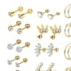 thumbnail image 3 of 13 pares de pendientes apilables de circonita cúbica de 16 g, de acero inoxidable de 8 mm y 6 mm. Tono dorado, 3 of 3