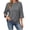 Gray, variant on Women's Crew Neck 3/4 Sleeve Open Back Tie Cutout Blouse Casual Relaxed Fit Everyday Summer Top