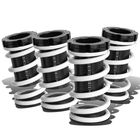 DNA Motoring COIL-HC88-T44-WH For 1988 to 2000 Honda Civic / CRX / Del Sol / Acura Integra Aluminum Scaled Suspension Coilover Spring White 92 93 94 95 96 98