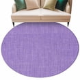 thumbnail image 2 of Lavender Burlap Texture Large Round Rug 8 FT, Non Slip Living Room Area Carpet, Farmhouse Vintage Lavender Washable Soft Circle Rug Non-Shedding Floor Carpet for Bedroom Office Dining Room, 2 of 9