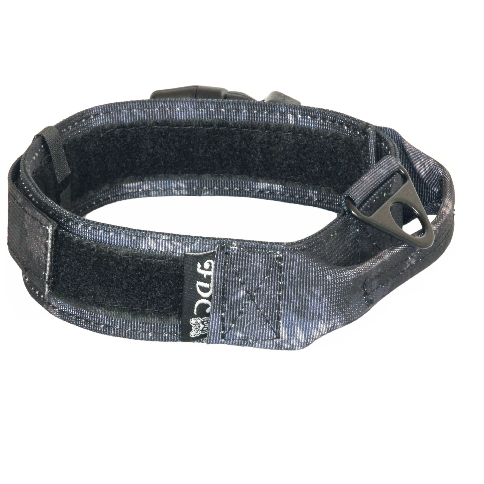 SET of Tactical COLLAR and LEASH Dog Military Army HOOK & LOOP Heavy Duty Traning with HANDLE Width 1.5in Plastic Buckle sz L: Neck 12" - 14"
