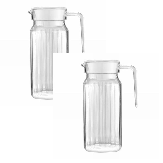 Oleegame 2PC Glass Bottle Multifunctional Heat PC Plastic Beverage Dispenser The Perfect Blend For Home & Commercial Use