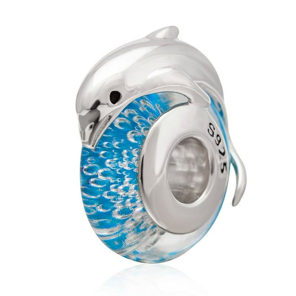 Dolphin Charm Bracelet en Argent Sterling 925 Chanceux Charm Animal Charm Océan Charm pour Pandora (E)