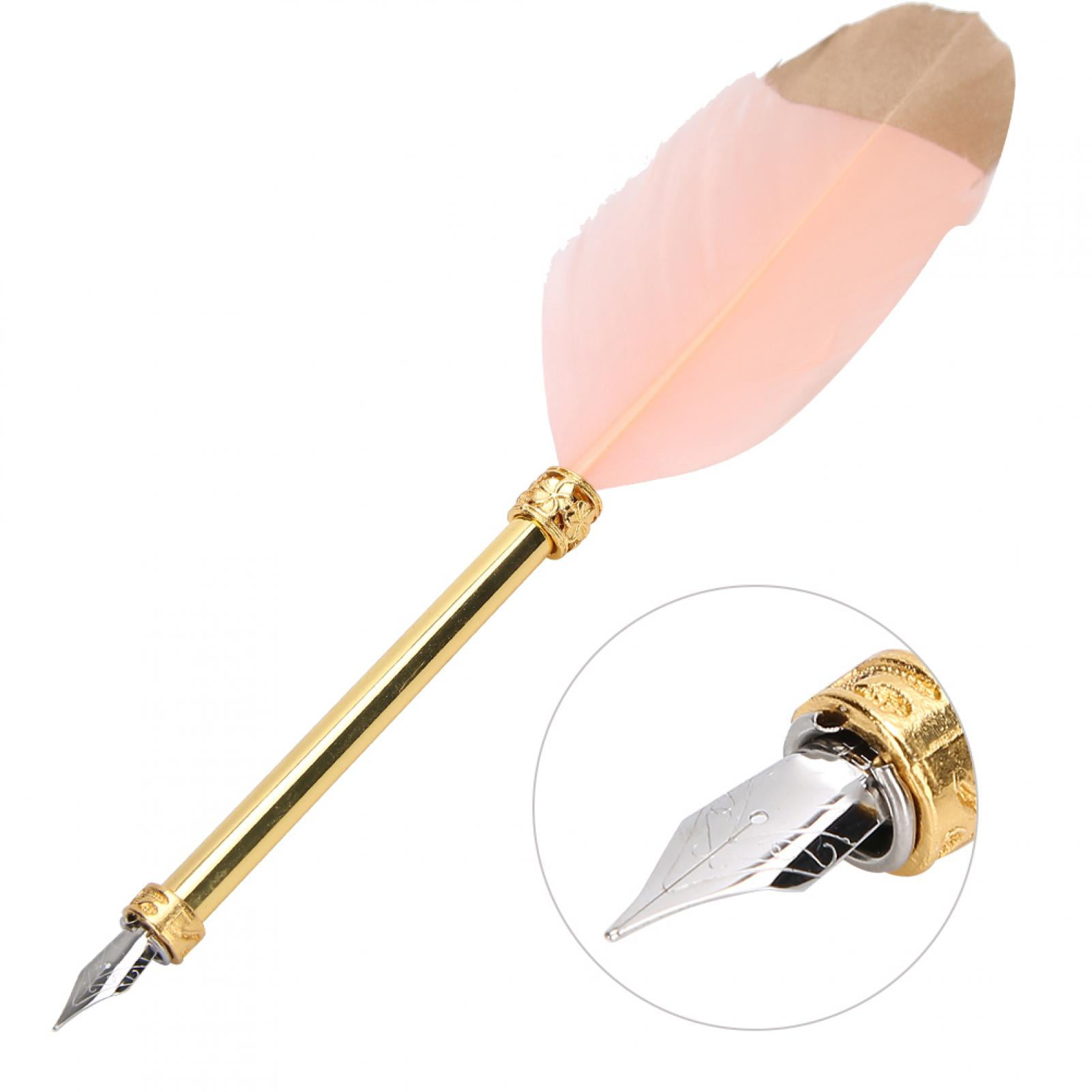 Details about   Retro Feather Pen Brass Pen Holder Stylish Feather Pen for Giving Gifts Artist 