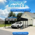thumbnail image 4 of WUKHG 10x15FT Heavy Duty Metal Carport, Outdoor Car port Canopy with Iron Roof, Durable All-Weather Shelter for Cars, Trucks, Boats & Outdoor Equipment, Easy Quick-Install Assembly, 4 of 11