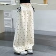 thumbnail image 3 of Bixock Fall Pants for Girls High Waist Straight Leg Pants with Pockets Kids Printed Loose Casual Wide Leg Trousers Comfortable Workout Activewear Girls Clothings Size 12-13Years, 3 of 6