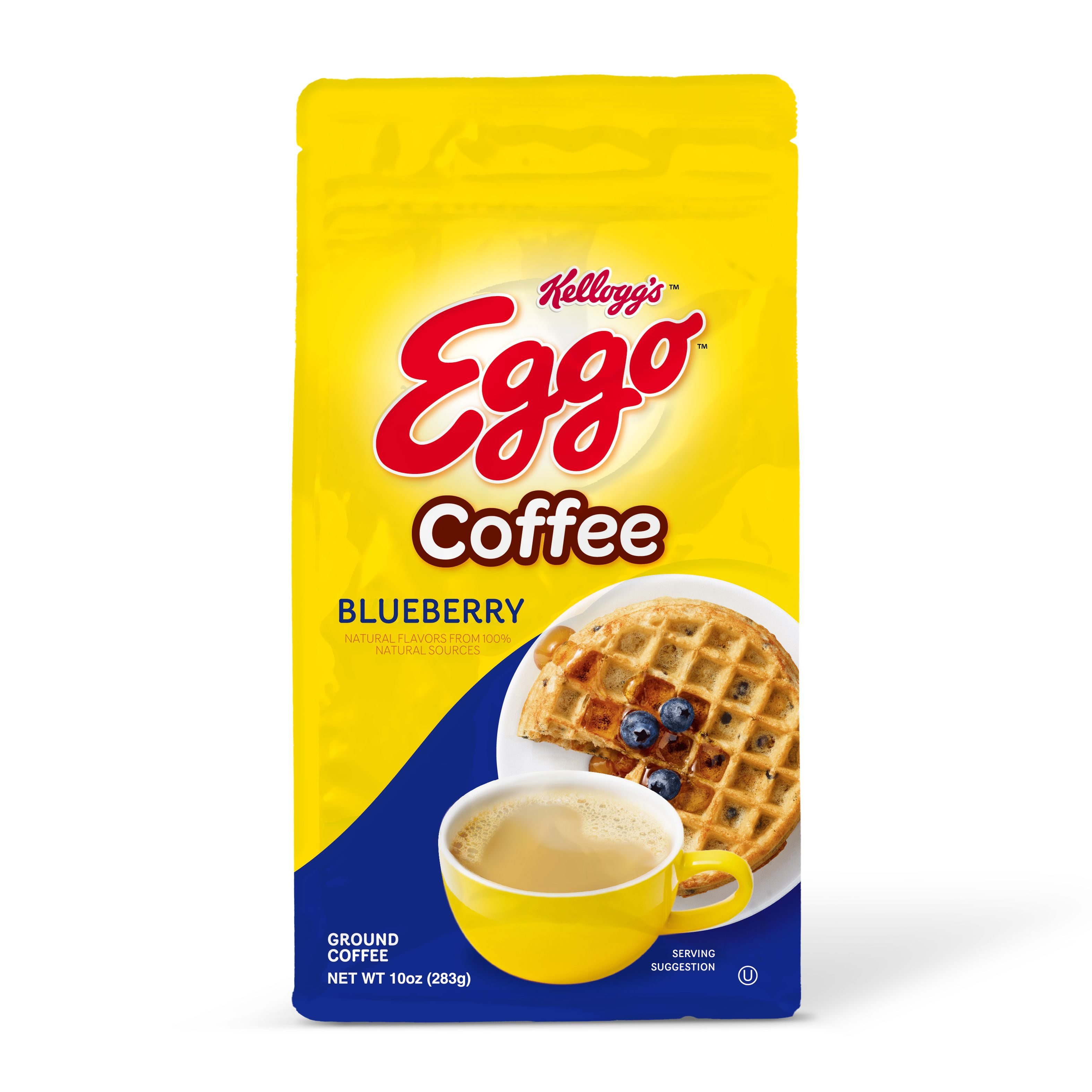Eggo Blueberry Flavored Ground Coffee, Fair Trade Cert. 10 oz Bag, 6 pack