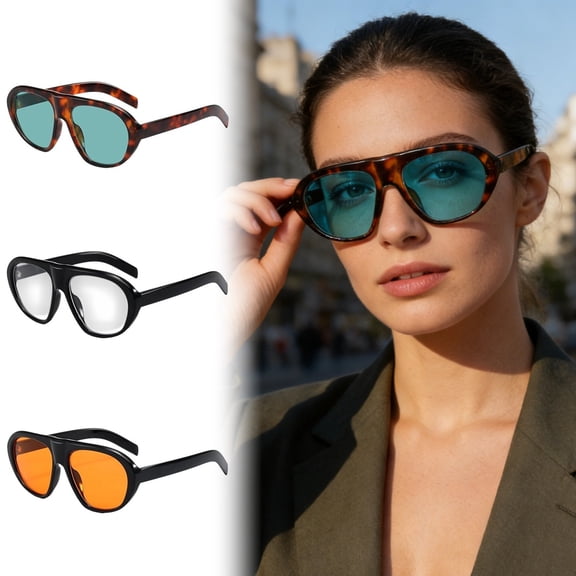 Oversized Blue Light Blocking Cycling Sunglasses 6.7" UV Protection Anti‑Glare Sports Eyewear Stylish Large‑Frame Flat Lens Glasses for Women Daily Outdoor Driving Orange