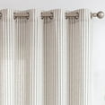 thumbnail image 3 of Curtainking Linen Stripe Grommet Curtains 50x84 inch Farmhouse Light Filtering Drapes for Living Room 2 Panels Grey, 3 of 8