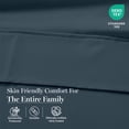 thumbnail image 5 of Casa Platino Queen Bed Sheets – 450TC Long Staple 100% Cotton Sheet Set, Cooling Silky Smooth Sateen Finish, 15" Deep Pocket, Easy Care Bedding – Estate Blue, 5 of 8