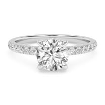 AFFY Solitaire Engagement Rings For Women, 2.40 Carat (ctw) Lab Created Moissanite Eternity Promise Ring For Her In 14k Solid White Gold | VVS1 Quality Ring Size-5.5