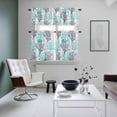 thumbnail image 5 of Abstract Ocean Kitchen Curtains Valances and Tiers Set of 3 Summer Coral Pattern Dark Blue Teal Grey Tier Curtains and Valance with Rod Pocket for Small Windows, 27.5"x36", 5 of 9