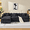 black, variant on Lovableguy 108'' L Shaped Modular Sectional Sofa,Comfy Chenille 3 Seater Cloud Couch with Movable Ottoman and Deep Seat,Throw Pillows,for Living Room,Apartment,Beige