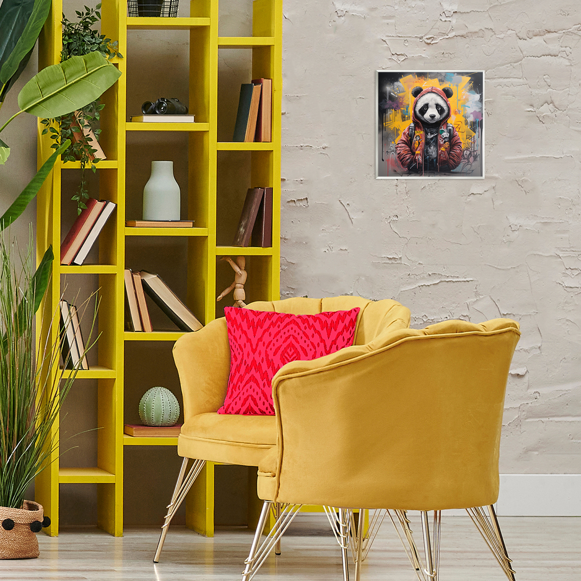 Stupell Industries Urban Graffiti Panda Bear Animals & Insects Painting Unframed Art Print Wall Art, 12 x 12