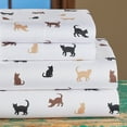 Collections Etc Adorable Silhouette Cat Sheets Includes a Fitted Sheet ...