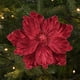 thumbnail image 1 of Magnolia artificial con purpurina navideña | Flor de tela 3D artesanal con bordes brillantes | Decoración navideña duradera para árboles de Navidad, coronas, ventanas y chimeneas, 1 of 6