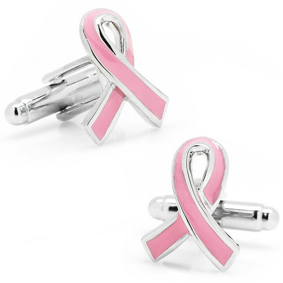 Men's Pink Ribbon Breast Cancer Awareness Cufflinks