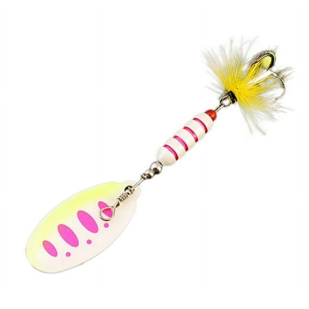 Composite Sequins Rotating Sequins Metal Hand-Cranked Copper Column Three Hook Bait Pink Dot
