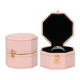 thumbnail image 2 of Linyer Box Ring Storage Vintage Octagonal Creatively Boxes Leather Jewelry Plain Buttoned Case Organize Tray Party Women Pink, 2 of 8
