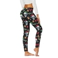 thumbnail image 3 of Yoga Pants for Women Stylish Print High Waist Lifting Stretchy Breathable Slim Fit Gym Pants for Workout Wear Black L, 3 of 4