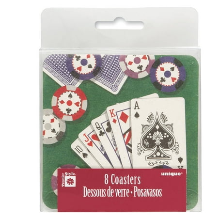 Unique Industries Poker Hand Coasters, 8ct (Poker Best Hand Ever)