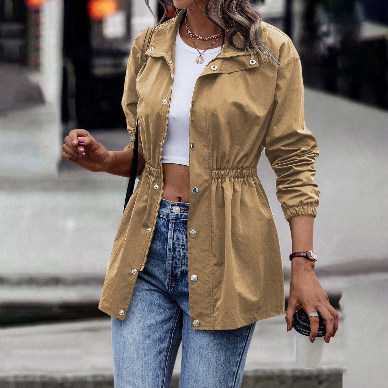 2DXuixsh Womens Jacket Ladies' Solid Color Zip up Jacket 2DXuixsh Womens Jacket Ladies' Solid Color Zip up Jacket