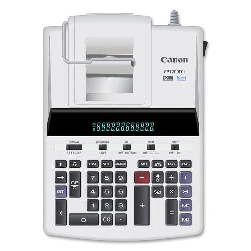 Canon CP1200DII Printing Calculator with 2-1/4" Paper Roll, White