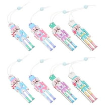 8pcs Small Nutcracker Christmas Ornaments Wooden Hanging Decorations Xmas Tree Bright Colors Classic Holiday Decor