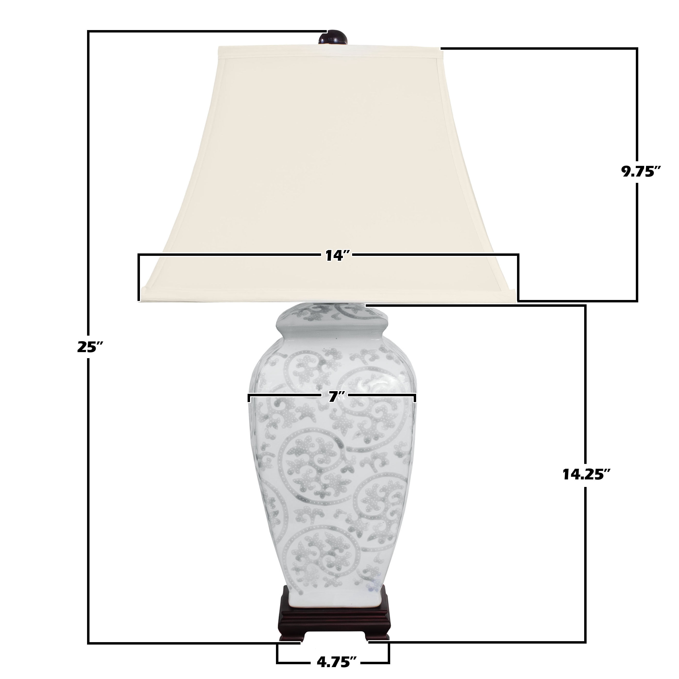 Ivory Vines Porcelain Lamp