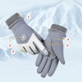 thumbnail image 4 of NAISIBABY Kids Winter Gloves, Waterpoof Outdoor Snow Thickened Warm Cold Weather Ski Cycling Gloves Gray 4-7T, 4 of 5