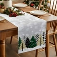 thumbnail image 3 of Table Runner Dresser Scarves 90 Inch Long,Merry Xmas Tree Green Plaid Linen Dining Table Runners, 3 of 9