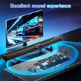 thumbnail image 2 of Quntelon Altavoz de barra de sonido para TV con Bluetooth/AUX/USB/TF/Coaxial, barra de sonido para Smart TV con 4 micrófonos inalámbricos, sistema de sonido envolvente para TV (negro completo, 4 micró, 2 of 5