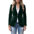 thumbnail image 5 of Velvet Blazers for Women Casual Oversized Open Front Long Sleeve Jackets Work Office Business Suit Blazer 2026 Green M, 5 of 5