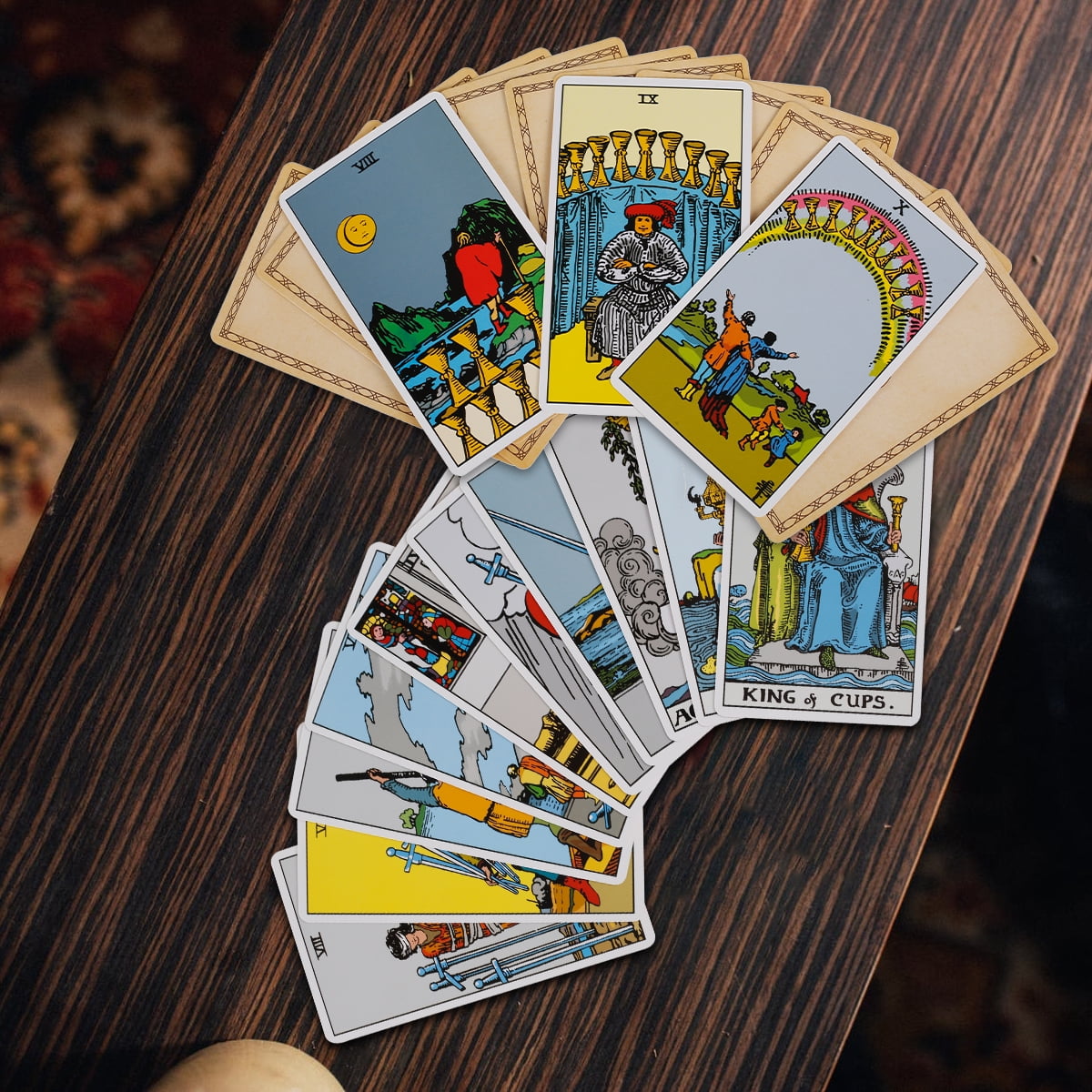 KUWEI 78PCS Tarot Cards,Guidebook Included,Color Flash Card Tarot,Innovative Tarot Cards Deck Travel Tarot Card Power Deck with Guide Booklet 
