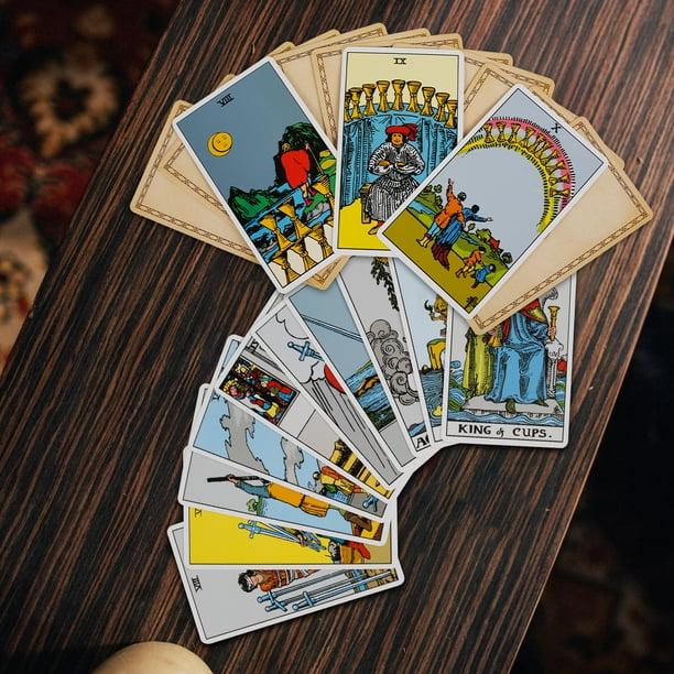 Jeu de cartes de tarot classique, 78 pièces/ensemble de cartes de tarot au design  classique, carte Oracle, carte de voyage, jeu de puissance avec livret de  guide 