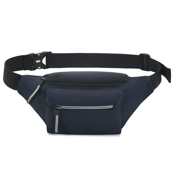 Large Fanny Pack for Women Crossbody Plus Size Waist Pack with Zipper Pockets Fashionable Travel Hiking Walking Belt Bag for Men-Blue