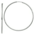 thumbnail image 1 of 14k White Gold Endless 2mm Hoop Earrings Round, 1 of 8