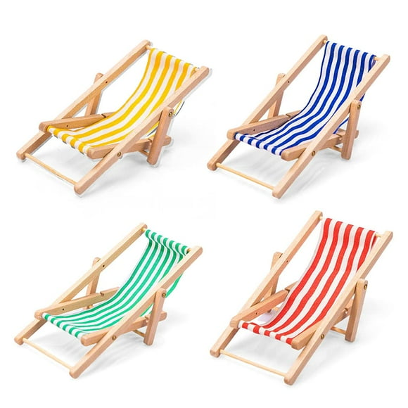 Silla de playa Lynkaye de Dollhouse Miniature Furniture, paquete de 4