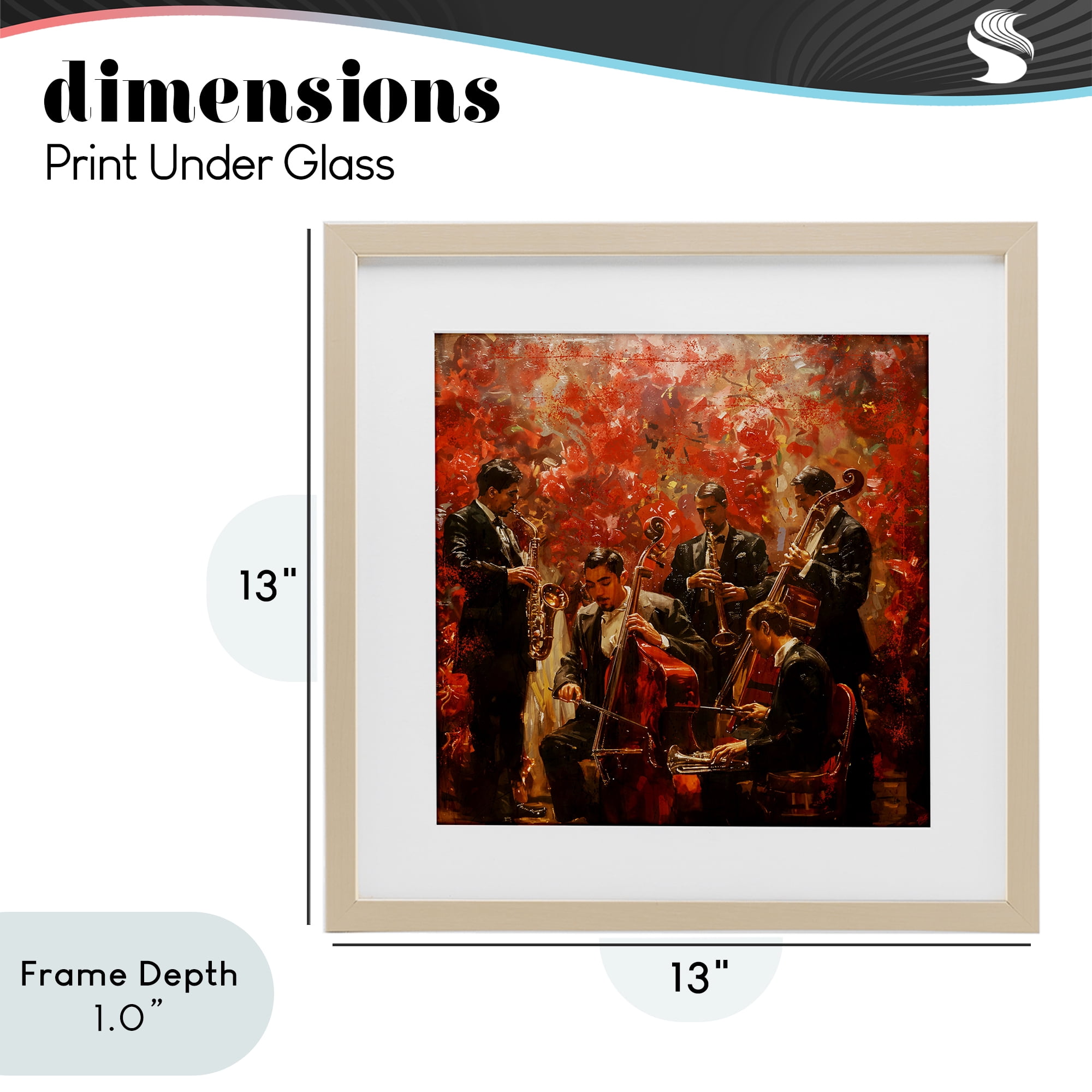 Stupell Industries Play More Jazz Performance Birch Framed Print Under Glass, design by Marta Wiley