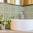 thumbnail image 6 of 10PCS Retro Floral Matte Wall Tile Sticker Transfer Peel and Stick, 6x6Inch Self-Adhesive Vinyl Backsplsh Tile Wall Decals for Kitchen Bathroom Living Room C, 6 of 8