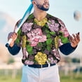 thumbnail image 5 of Hirioo Colorful Roses for Men's Baseball T-shirt Shirts Short Sleeve Casual Summer Button Stretch T Shirts,Size S-4XL-3X-Large, 5 of 7