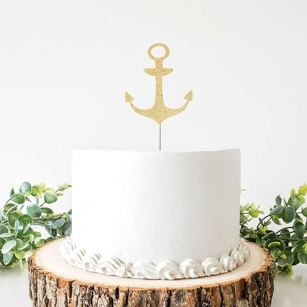 Fishing Cake Topper Anchor Acrylic Cake Topper Fishing Theme Birthday Party  ration Supplies Nautical Cake r Boat Birthday Topper 