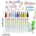 thumbnail image 3 of Hovmgk 2024 Glitter Highlighter Marker Set, 12 Colors Self-Outline Paint Markers for Scrapbooking & Crafts, Glitter Pens for Paper, Birthday & Holiday Gifts, Multi-color, Watercolor Set, 3 of 8