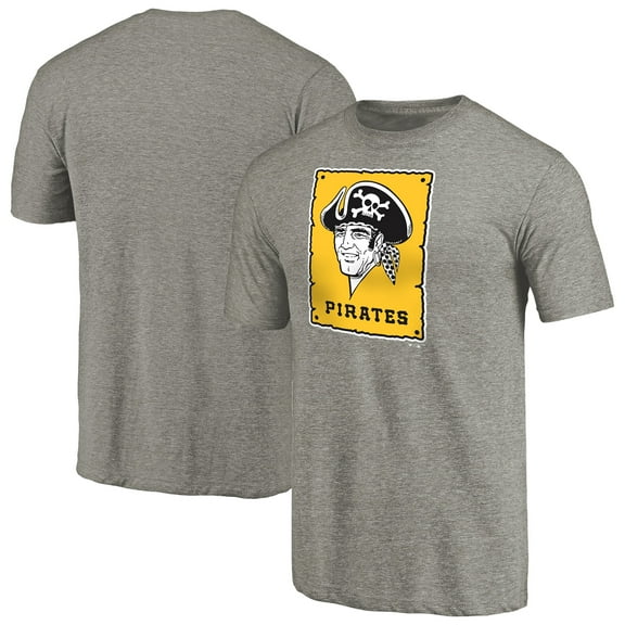Men's Ash Pittsburgh Pirates Cooperstown Collection Forbes Tri-Blend T-Shirt
