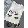 thumbnail image 3 of Watercolor Brows And Lashes T-Shirt Women -Image by Shutterstock, Female XX-Large, 3 of 4