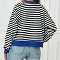 thumbnail image 6 of Htigea Women's Y2K Striped Sweatshirts Oversized Long Sleeve Crew Neck Pullover Casual Loose Everyday Tops for Teen Girls Dark Blue L, 6 of 8