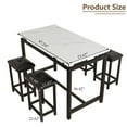 thumbnail image 5 of SYNGAR 5 Piece Dining Table Set, Modern Pub Table Set W/ 4 PU Leather Cushioned Stools, Counter Height Faux Marble Bar Table Set, 4-Person Dining Table & Stools Set, Kitchen Breakfast Table Set, D7774, 5 of 12