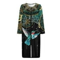 thumbnail image 3 of Yuyamidu Boho Robes for Women Long Sleeve Nightgowns Hummingbird Mid-Calf Length Bathrobes Fashion Spa Robes Soft Crewneck Nightgown for Girls Size M, 3 of 7