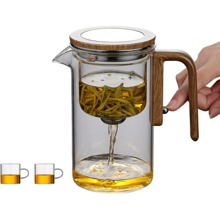 

Eternititea Magic Pot Eternity Tea Magnetic Glass Pot with Strainer glass tea pot with infuser and lid For Home Outdoor Gifting and Office (1 Brown 800ml)